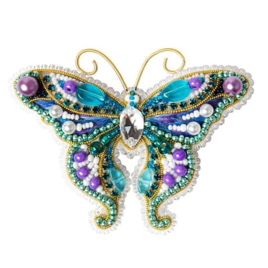 Charivna Mit Crystal Art Beadwork Butterfly Brooch Kit